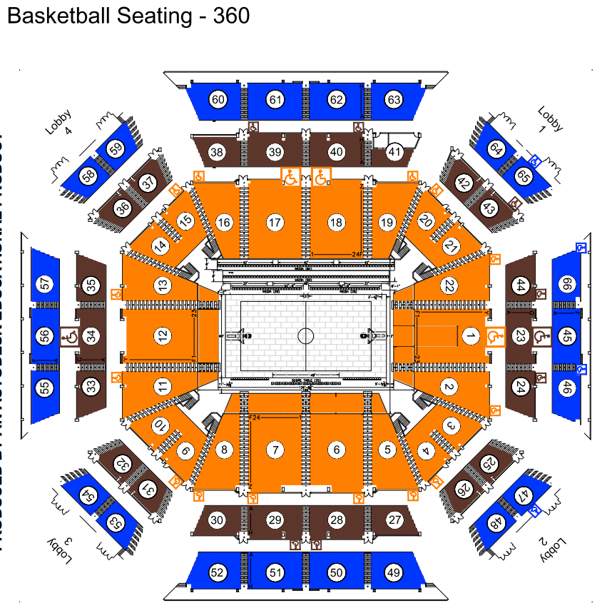 ExtraMile Arena Basketball Seating Map
