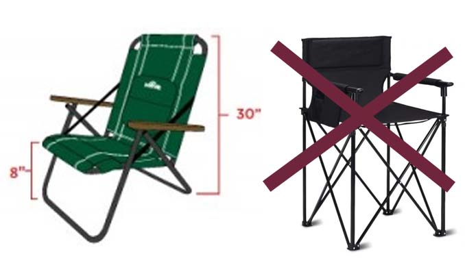 Chair sizing Outlaw Field