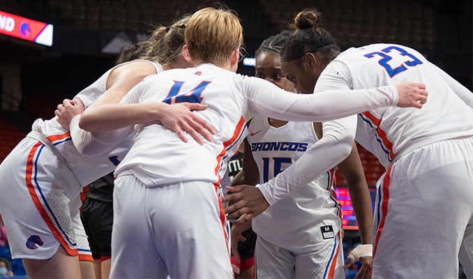 Boise State Women's Basketball Team Huddle